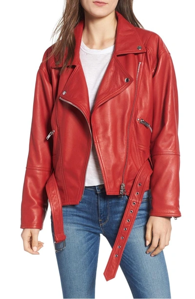 Shop Hudson Leather Jacket In Riot