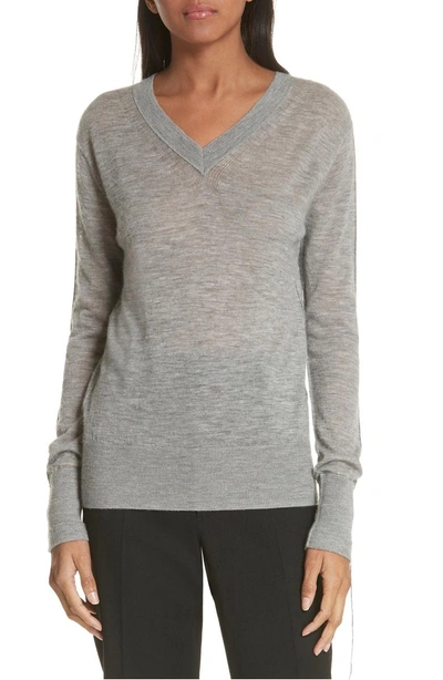 Shop Helmut Lang Sheer Cashmere Sweater In Shadow Grey