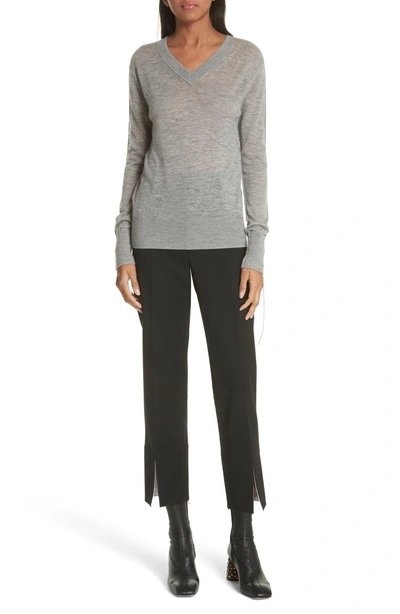 Shop Helmut Lang Sheer Cashmere Sweater In Shadow Grey