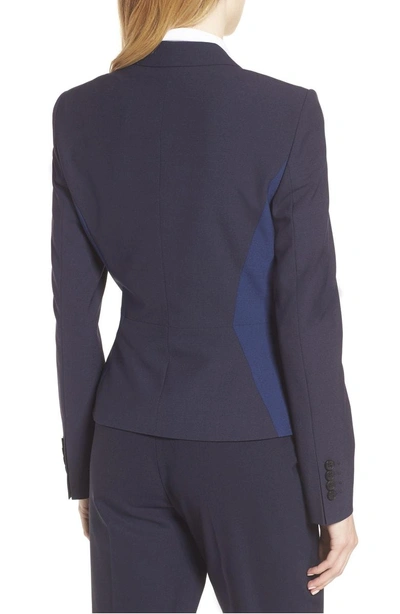 Shop Hugo Boss Jolia Patchwork Jacket In Patchwork Fantasy Navy/ Blue