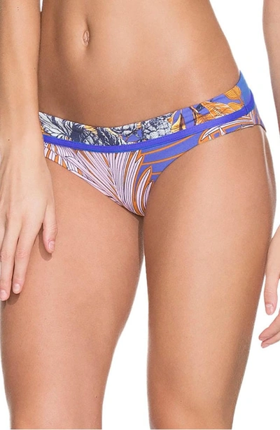 Shop Maaji Hidden Lagoon Reversible Hipster Bikini Bottoms In Blue Multi