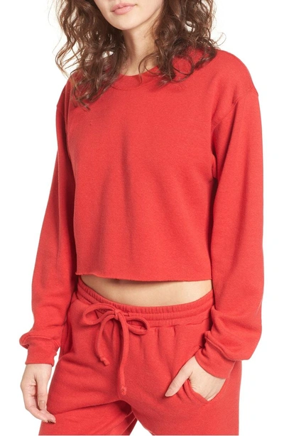 Shop Sub_urban Riot Gigi Crop Sweatshirt In Cherry