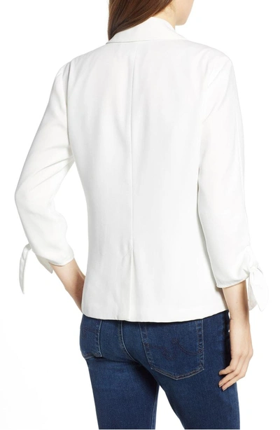 Shop Cupcakes And Cashmere Aiko Satin Crepe Blazer In Ivory