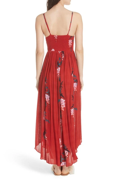 Shop Free People Beau Print Slipdress In Red Combo