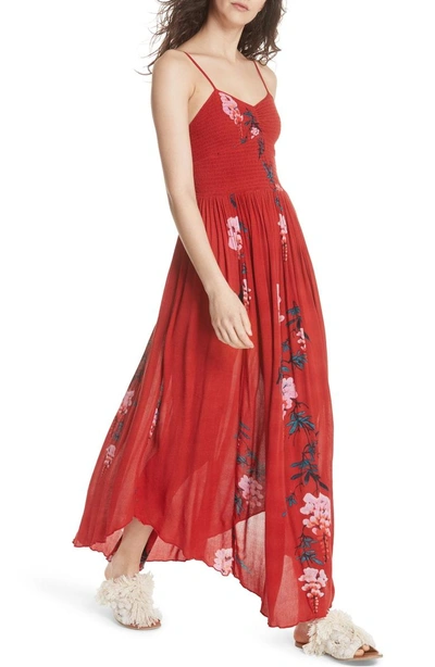 Shop Free People Beau Print Slipdress In Red Combo