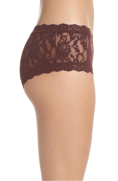 Shop Hanky Panky 'signature Lace' Boyshorts In Hickory Red