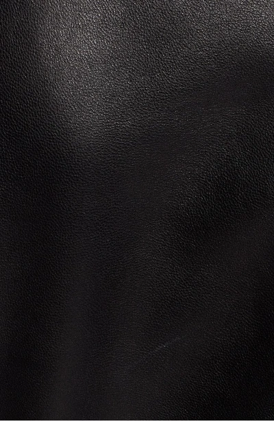 Shop Tahari Thea Peplum Hem Leather Jacket In Black