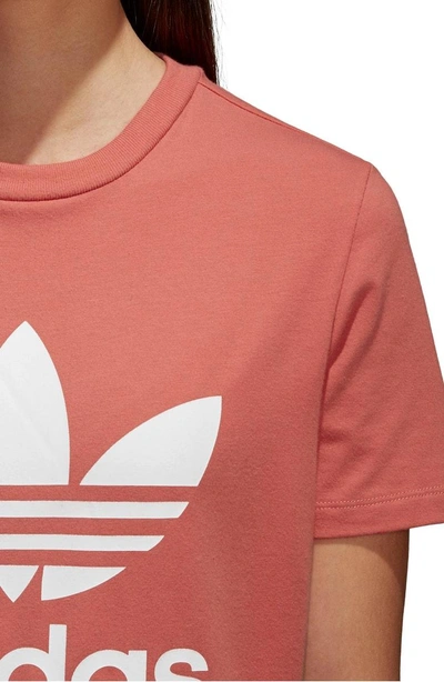 Shop Adidas Originals Trefoil Tee In Trace Scarlet/ White