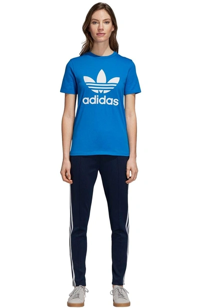 Shop Adidas Originals Adidas Trefoil Tee In Bluebird