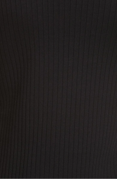Shop Helmut Lang Ribbed Slash Sleeve Dress In Black