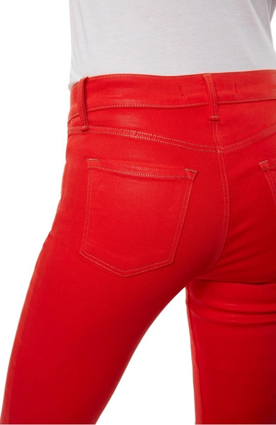 Shop J Brand Super Skinny Jeans In Bright Coral Coated