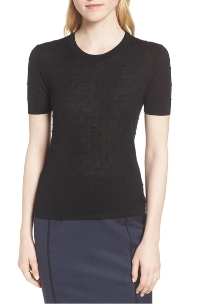 Shop Hugo Boss Fineen Dot Jacquard Sweater In Black