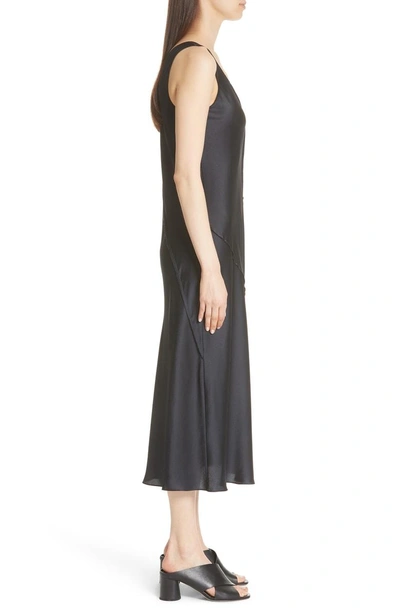 Vince Raw-edge Silk Tank Dress In Iron