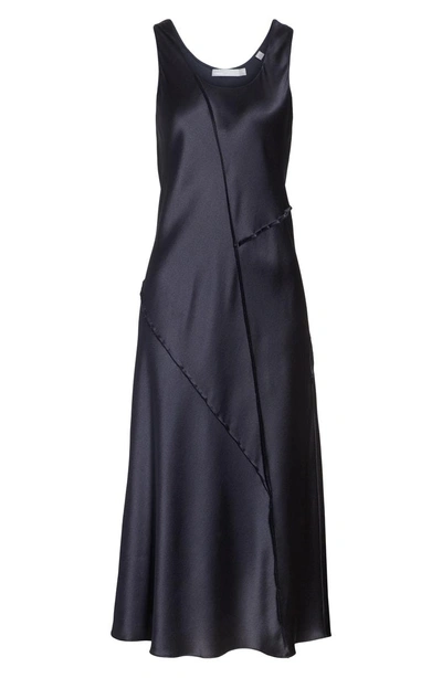Vince Raw-edge Silk Tank Dress In Iron