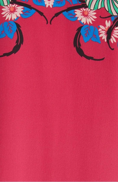 Shop Etro Floral Print Silk Blouse In Pink