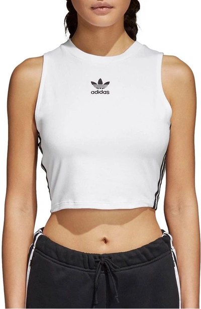 Shop Adidas Originals Crop Tank In White