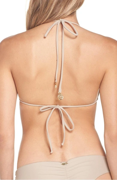 Shop Luli Fama Interlaced Bikini Top In Cemento