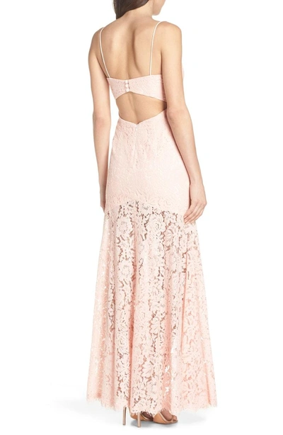 Shop Fame And Partners Babe Lace Gown In Pale Pink