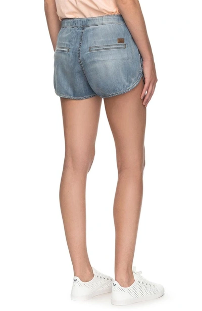 Shop Roxy Music Never Stop Denim Shorts In Medium Blue