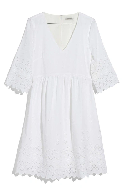 Shop Madewell Eyelet Lattice Dress In White Wash