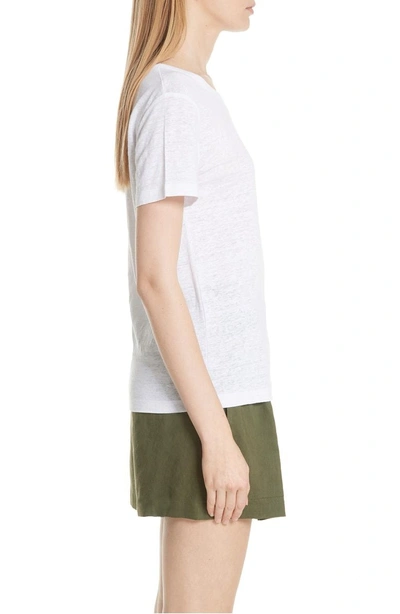 Shop Vince Linen Short Sleeve Top In Optic White