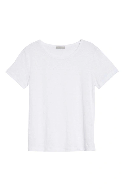 Shop Vince Linen Short Sleeve Top In Optic White