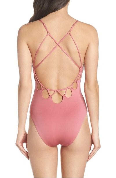 Shop Isabella Rose Cutout One-piece Swimsuit In Dusty Rose