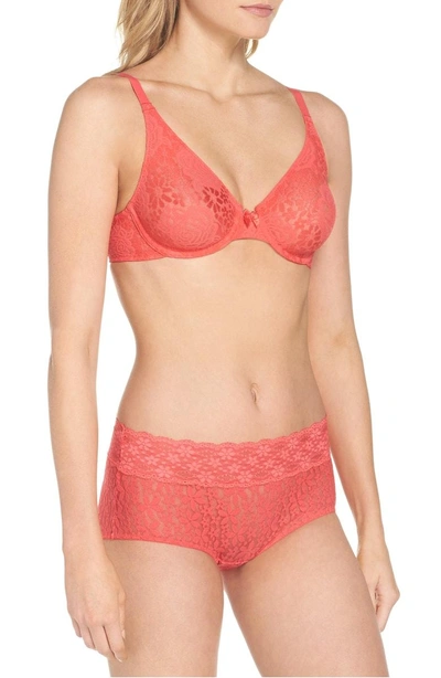 Shop Wacoal 'halo Lace' Convertible Underwire Bra In Hibiscus
