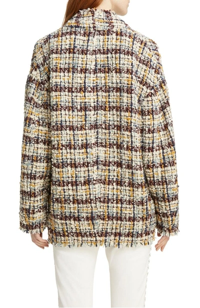 Shop Isabel Marant Wool Blend Tweed Coat In Multicolor