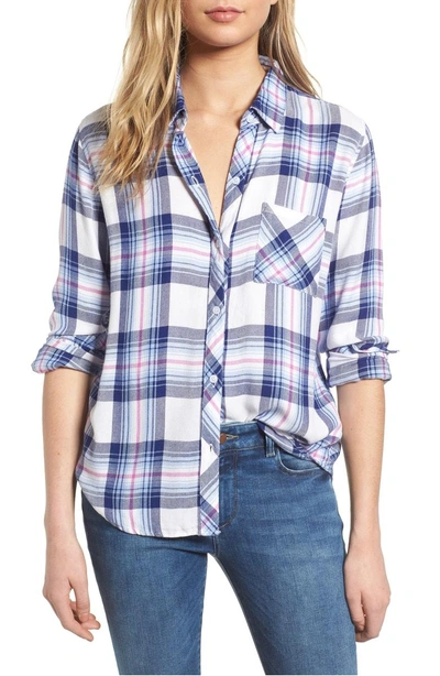 Shop Rails Hunter Plaid Shirt In Ivory Bluebell Pink