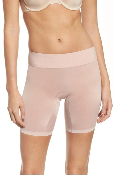 Shop Wolford Sheer Touch Control Shorts In Rosepowder