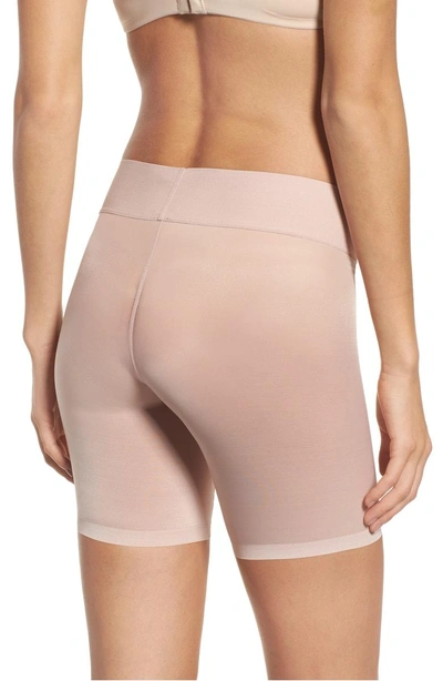 Shop Wolford Sheer Touch Control Shorts In Rosepowder