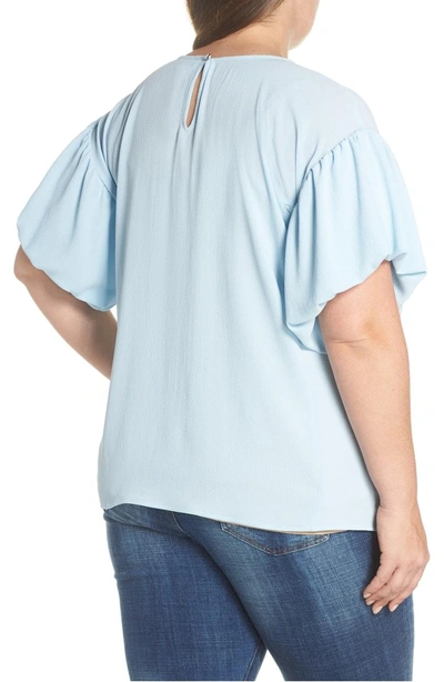 Shop Vince Camuto Bubble Sleeve Blouse In Dew Blue