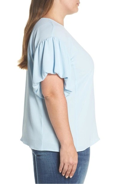 Shop Vince Camuto Bubble Sleeve Blouse In Dew Blue