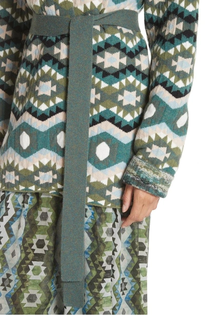 Shop Altuzarra Reversible Belted Cashmere Cardigan In Pine
