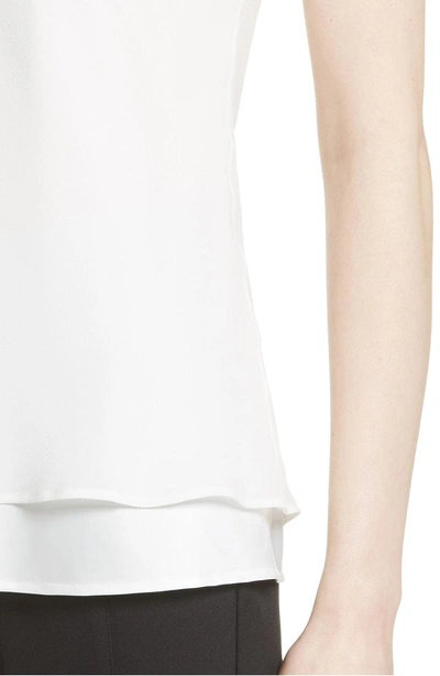 Shop Lafayette 148 Ryan Layered Silk Blouse In Cloud