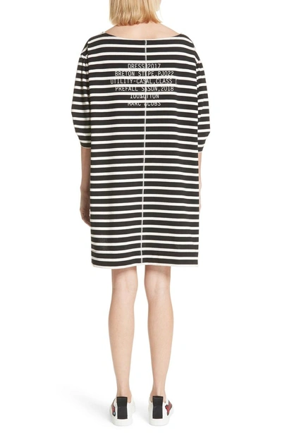 Shop Marc Jacobs Stamped Stripe Dress In Black/ Ecru