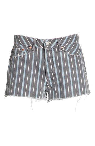 Shop Grlfrnd Cindy Stripe Denim Shorts In Taffy