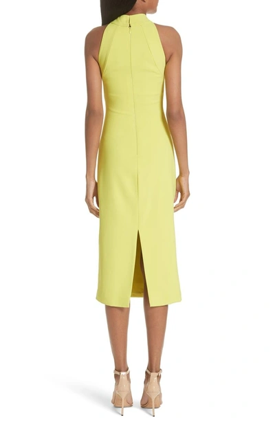 Shop Brandon Maxwell Stretch Crepe Halter Sheath Dress In Lime