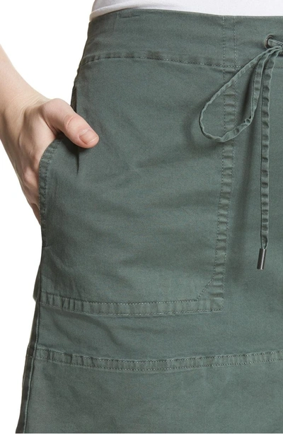 Shop Theory Stretch Cotton Drawstring Miniskirt In Spanish Green