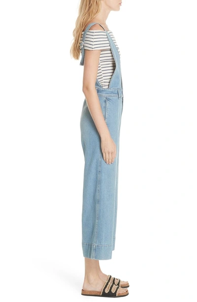 Shop Free People A-line Overalls In Light Denim