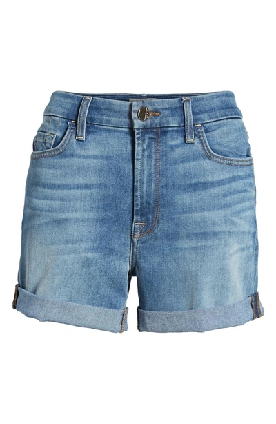 Shop Jen7 Roll Up Denim Shorts In Sunlight