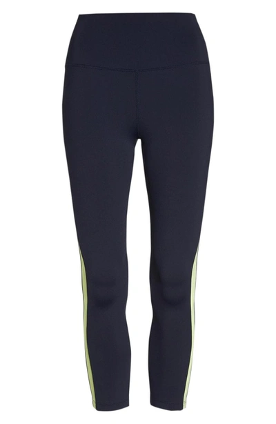 Shop Splits59 Rose High Waist Capri Leggings In Midnight/ Neon Citrus