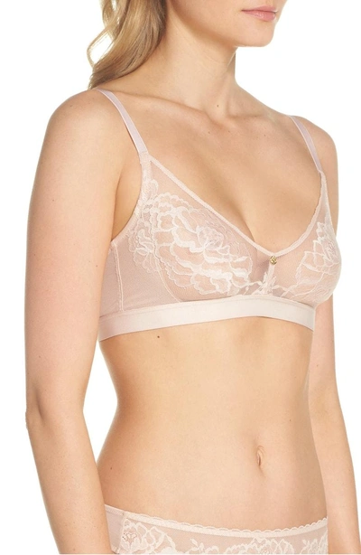 Shop Natori Flora Wireless Bra In Cameo Rose