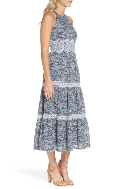 Shop Adelyn Rae Breana Halter Maxi Dress In Blue Multi