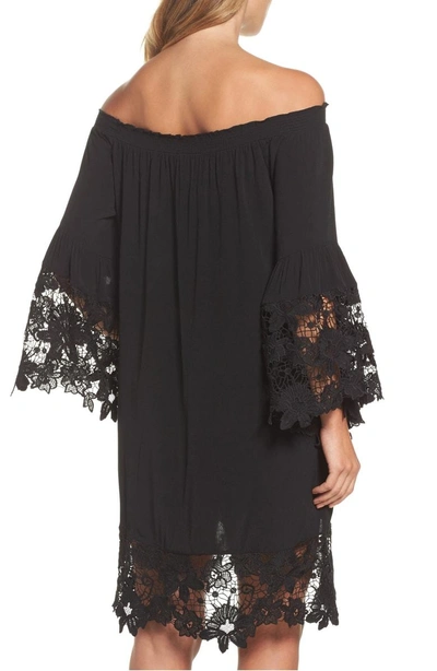 Shop Muche Et Muchette Jolie Lace Accent Cover-up Dress In Black