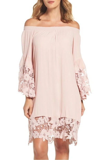 Shop Muche Et Muchette Jolie Lace Accent Cover-up Dress In Blush