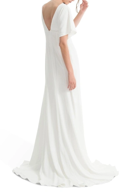 Shop Joanna August Pattie Empire Waist Crepe Gown In White
