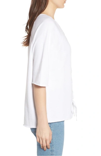 Shop South Parade Julie - Vertical Eyelets Terry Top In White