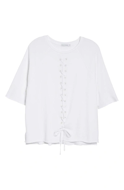 Shop South Parade Julie - Vertical Eyelets Terry Top In White